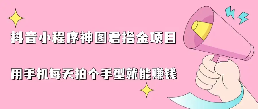 抖音小程序神图君撸金项目，用手机每天拍个手型挂载一下小程序就能赚钱-起飞项目网