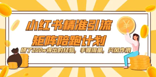 小红书精准引流·矩阵陪跑计划：烧了200w得出的经验，手握流量，兴风作浪！-起飞项目网