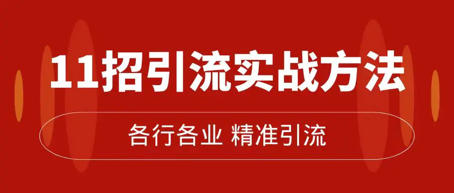 精准引流术：11招引流实战方法，让你私域流量加到爆（11节课完整版）-起飞项目网