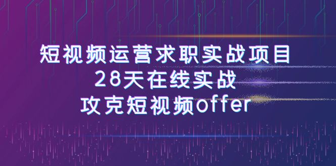 短视频运-营求职实战项目，28天在线实战，攻克短视频offer（46节课）-起飞项目网