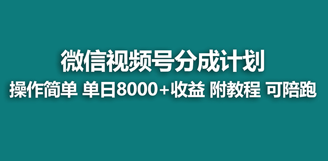 【蓝海项目】视频号分成计划，单天收益8000+，附玩法教程！可陪跑-起飞项目网