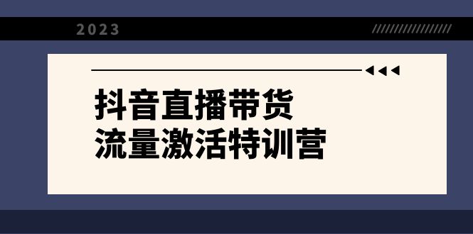 抖音直播带货-流量激活特训营，入行新手小白主播必学（21节课+资料）-起飞项目网