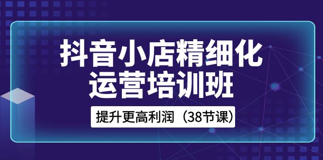 抖音小店-精细化运营培训班，提升更高利润（38节课）-起飞项目网