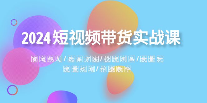 2024短视频带货实战课：赛道规划·选品方法·投流测品·放量玩法·流量规划-起飞项目网