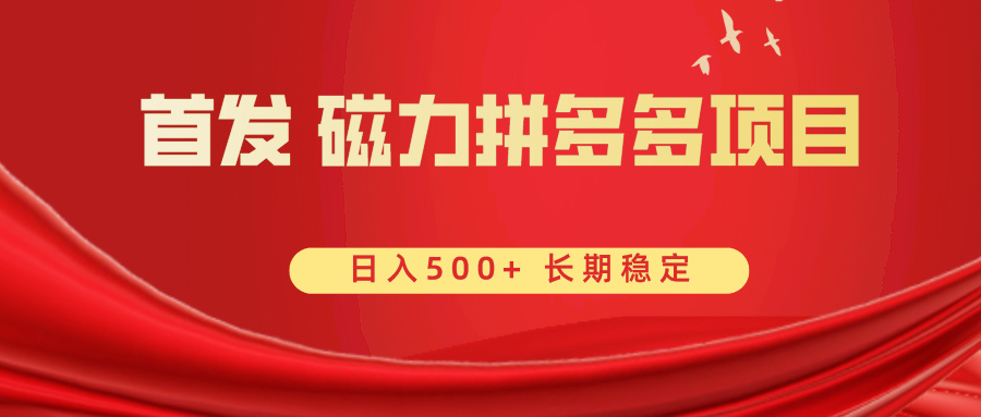 首发 磁力拼多多自撸 日入500+-起飞项目网