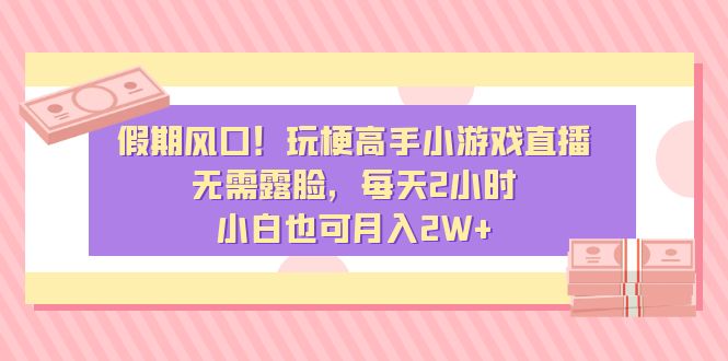 风口！玩梗高手小游戏直播，无需露脸，每天2小时，小白也可月入2W+-起飞项目网