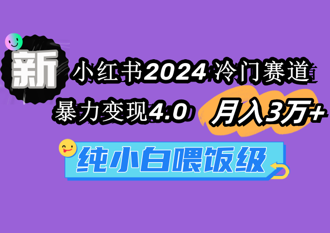 小红书2024冷门赛道 月入3万+ 暴力变现4.0 纯小白喂饭级-起飞项目网