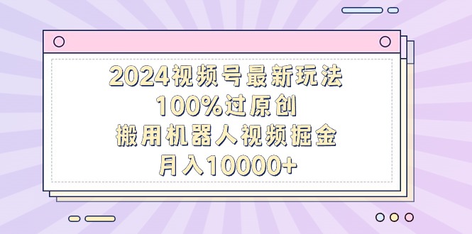 2024视频号最新玩法，100%过原创，搬用机器人视频掘金，月入10000+-起飞项目网