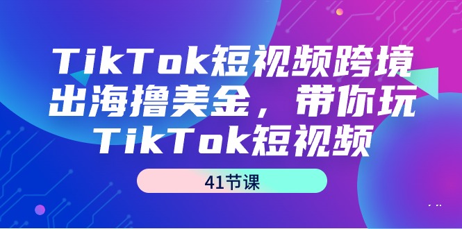 TikTok短视频跨境出海撸美金，带你玩TikTok短视频（41节课）-起飞项目网