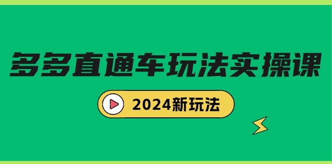 多多直通车玩法实战课，2024新玩法（7节课）-起飞项目网