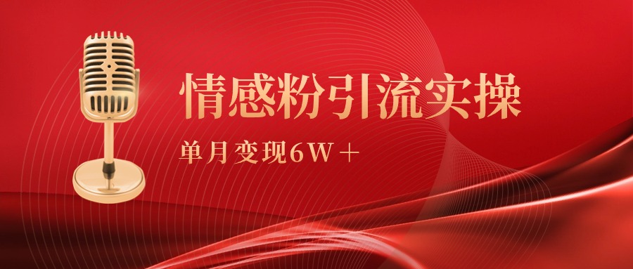 单月变现6w+，情感粉引流变现实操课-起飞项目网