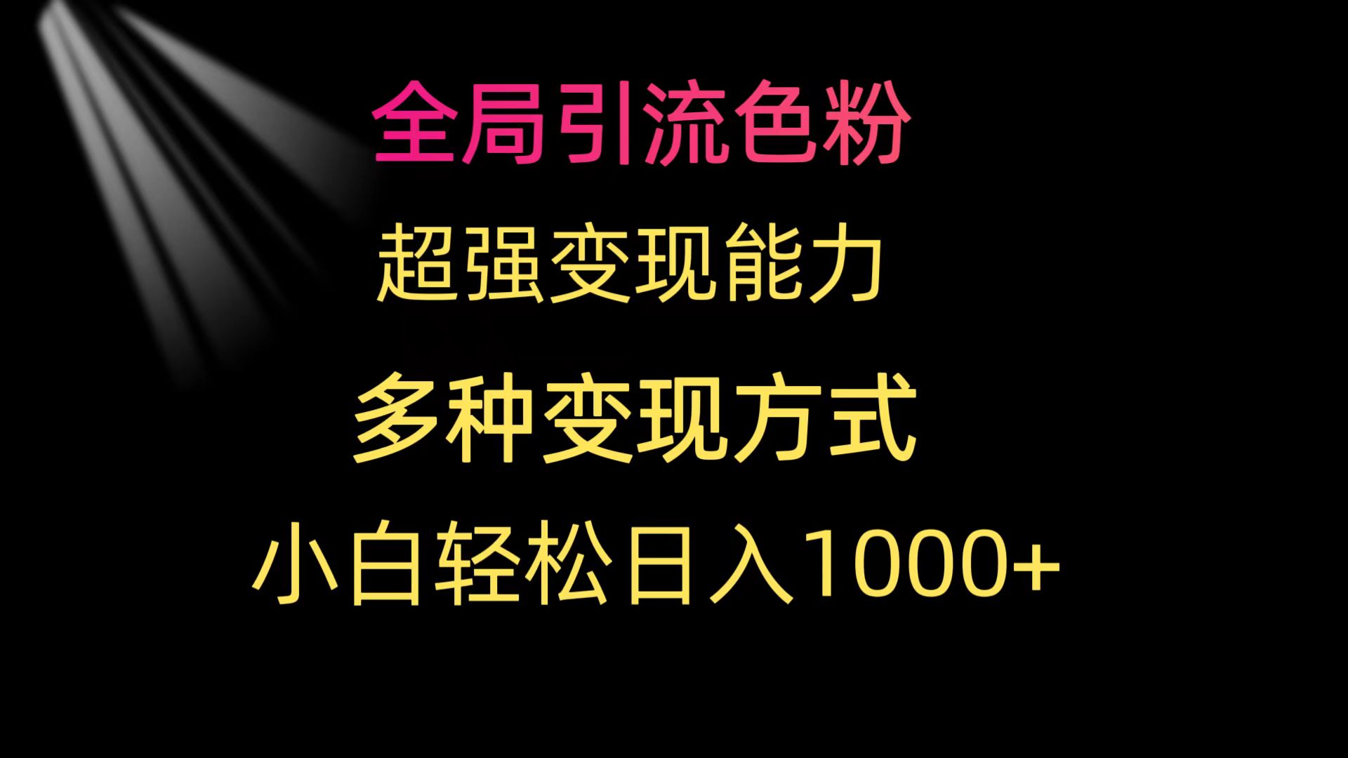 全局引流色粉 超强变现能力 多种变现方式 小白轻松日入1000+-起飞项目网