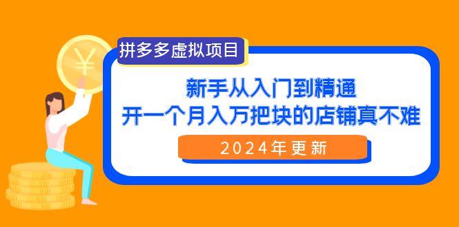 拼多多虚拟项目：入门到精通，开一个月入万把块的店铺 真不难（24年更新）-起飞项目网