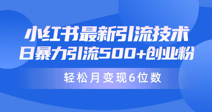 日引500+月变现六位数24年最新小红书暴力引流兼职粉教程-起飞项目网