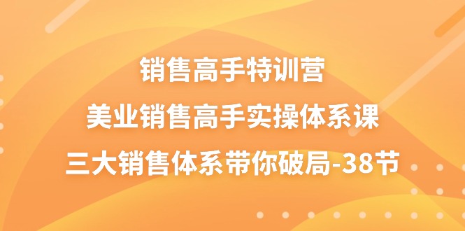 销售-高手特训营，美业-销售高手实操体系课，三大销售体系带你破局-38节-起飞项目网