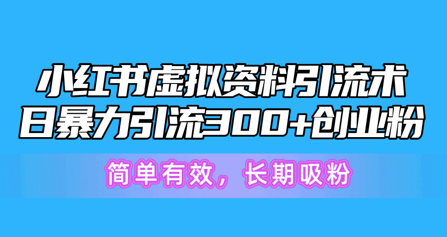 小红书通过虚拟资料引流的详细教程-起飞项目网