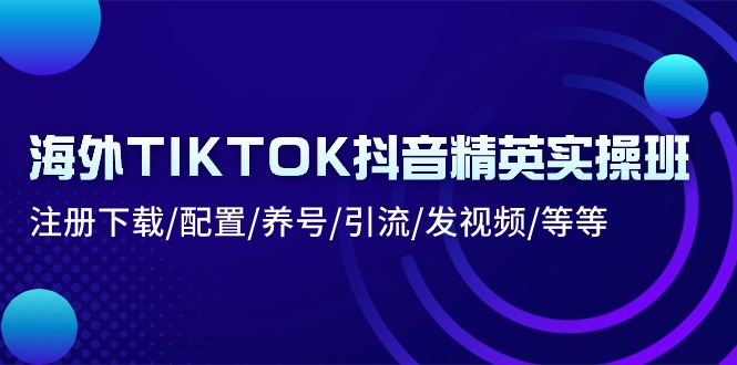 海外TIKTOK抖音精英实操班：注册下载/配置/养号/引流/发视频/等等-起飞项目网