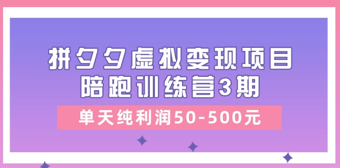 拼多多虚拟项目，单天纯利润50-500元-起飞项目网