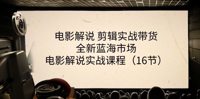 电影解说 剪辑实战带货全新蓝海市场，电影解说实战课程（16节）-起飞项目网