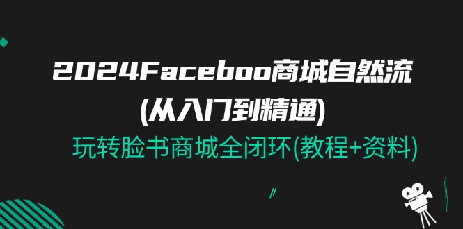 2024Faceboo 商城自然流(从入门到精通)，玩转脸书商城全闭环(教程+资料)-起飞项目网