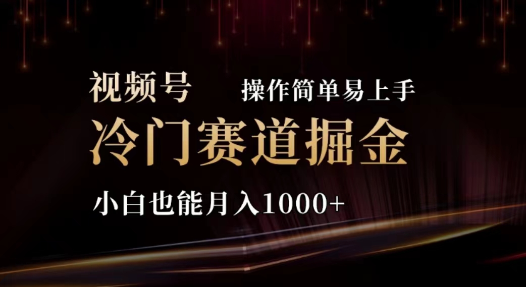 2024视频号冷门赛道掘金，操作简单轻松上手，小白也能月入1000+-起飞项目网