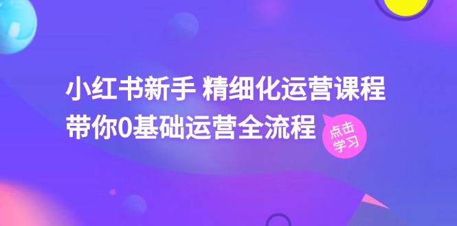 小红书新手 精细化运营课程，带你0基础运营全流程（41节视频课）-起飞项目网