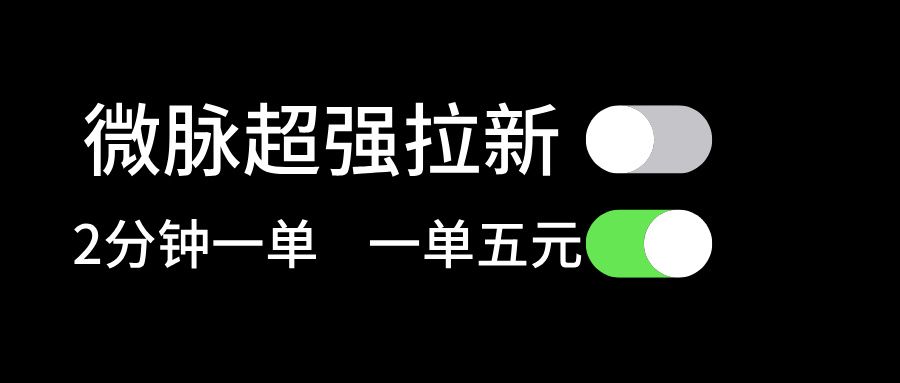 微脉超强拉新， 两分钟1单， 一单利润5块，适合小白-起飞项目网