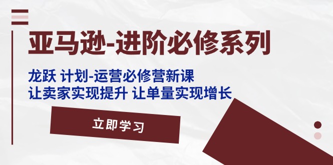 亚马逊-进阶必修系列，龙跃 计划-运营必修营新课，让卖家实现提升-起飞项目网