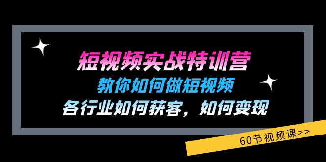 短视频实战特训营：教你如何做短视频，各行业如何获客，如何变现 (60节)-起飞项目网