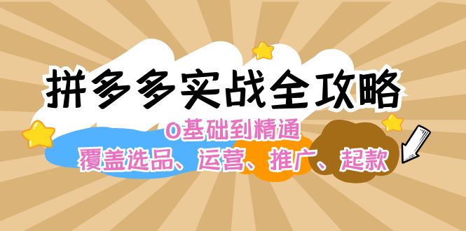 拼多多实战全攻略：0基础到精通，覆盖选品、运营、推广、起款-起飞项目网