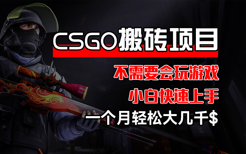 CSGO 装备搬砖项目，操作简单，不需要会玩游戏，小白也能快速上手，一个月轻松大几千-起飞项目网